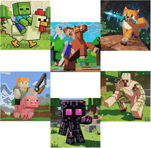 GQYCZZ 6 Pack Diamond Art Kits for Kids Aged 4-12, 6x6 in by GQZYCC