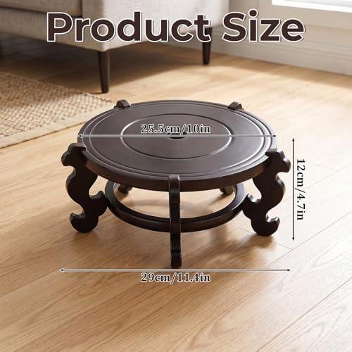 10 Inch Wooden Plant Stand, Vase Stand Indoor Chinese - Image 2