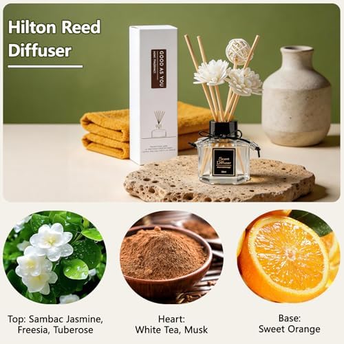 Hilton Reed Diffuser 1.7 fl oz | Hotel Collection Inspired Scent | Non-Toxic Essential Oil Air Freshener with 6 Sticks | Long-Lasting Home Fragrance for Bathroom, Living Room & Bedroom - Image 5