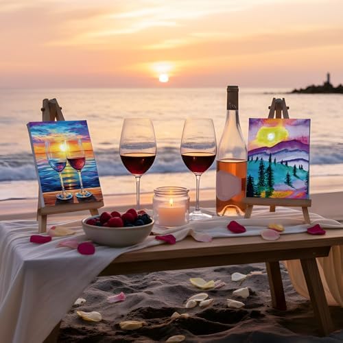 Sherr 36 Pcs Pre Drawn Canvas Painting Kits for Adults Cute Printed to Paint Set 8" x 10" Stretched Panels Sunset Landscape Theme Painting for DIY Art Sunmmer Date Night Party Favor - Image 6
