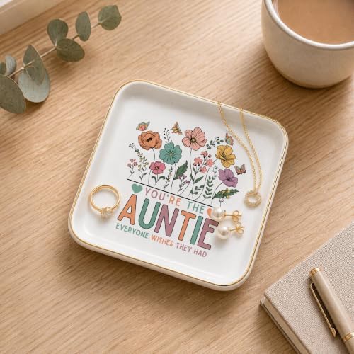 Aunt Gifts from Niece & Nephew, Ceramic Wildflowers Jewelry Dish - Image 5