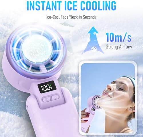 PlayHot Portable Handheld Cooling Fan, Travel Essentials, Gifts for Women - Image 2