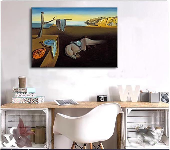 weiyiart Salvador Dali Canvas Wall Art - The Persistence of Memory Painting Classic Artwork Print, Famous Picture Poster for Home DecorPieces Bathroom Wall Art - 12"x15"