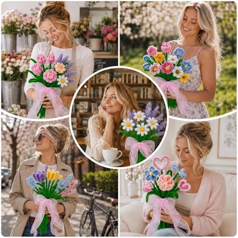 Yumcute 500 Pcs Pipe Cleaner Flower Kit, 9-Color Chenille Stems Flower Making Supplies with Floral Wires & Tape, DIY Forever Bouquet Art Craft Gift for Adults Home Decor, Birthdays, Anniversaries - Image 5