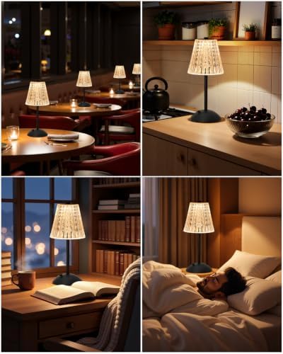 Nusogon 2 Pack Cordless Touch Table Lamp, Rechargeable Small Dask Lamp - Image 7