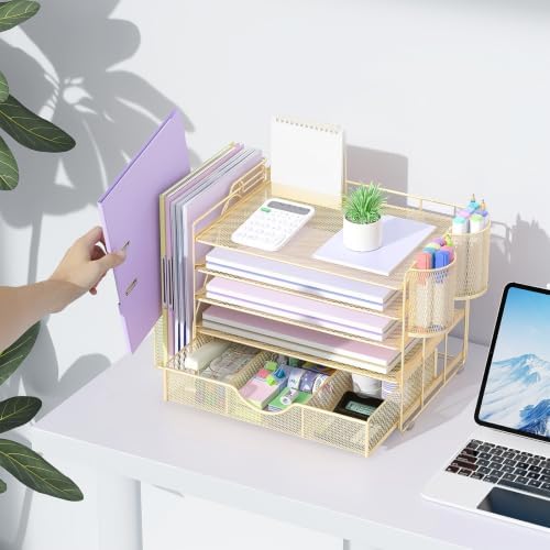 gianotter 5-Tier Desk Organizer with Drawers and File Holders - Image 3