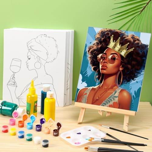 Dinifee 6 Pack Pre Drawn Canvas Painting Kit 8x10 Stretched,Couple - Image 2