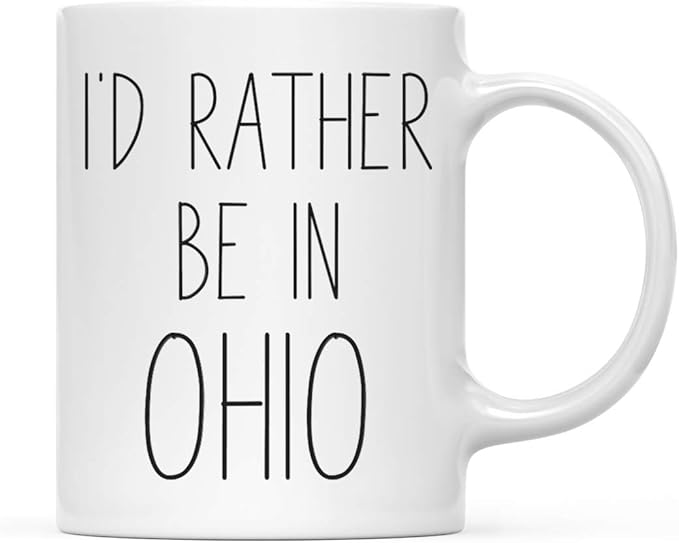 Andaz Press U.S. State 11oz. Coffee Mug Gift, I'd Rather Be in Ohio, 1-Pack, Long Distance College Going Away Study Abroad Birthday Christmas Gifts