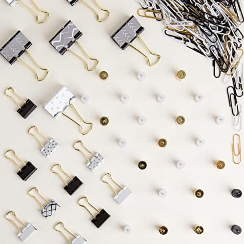 U Brands Office Accessory Kit, Office Supplies (Black, White and Gold) - Image 3