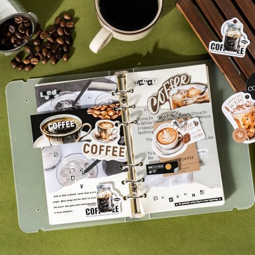 Alideco 120pcs Scrapbook Stickers Vintage Coffee Shop Scrapbooking Junk Journal Crafts Embelishment Decoration Stickers (kaiyijiakafeidian) - Image 7