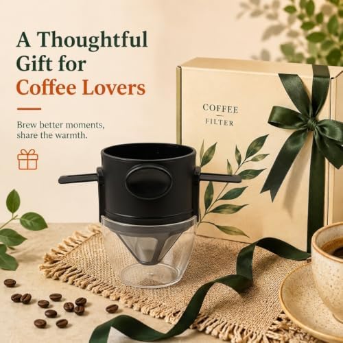 Pour Over Coffee Dripper Foldable,Stainless Steel Coffee Filter,Metal Mesh Coffee Filters Reusable,Portable Backpacking Manual Coffee Maker Single Cup - Image 7