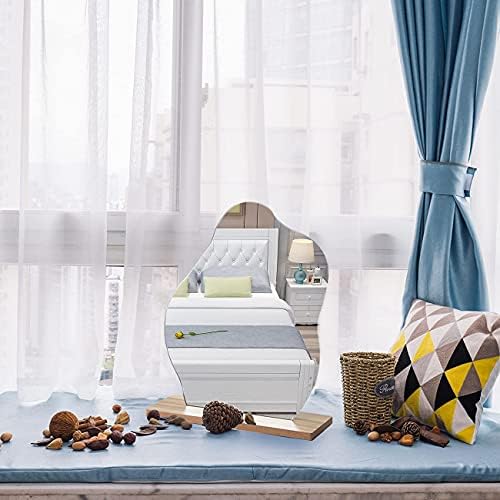 Acrylic Makeup Mirror for Desk with Stand Aesthetic Desk Decor Vanity Mirror Frameless Table top for Bedroom,Living Room and Minimal Spaces Room Decor (Baby Fat) - Image 4