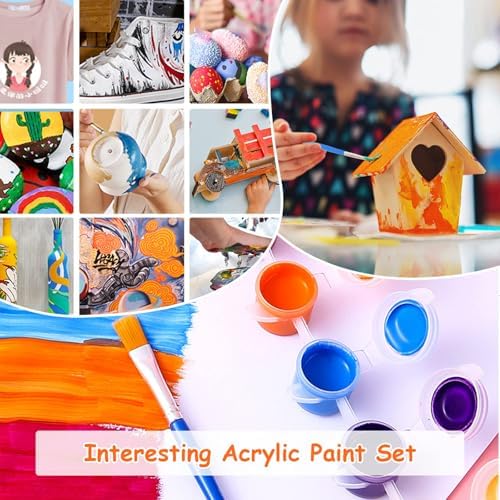30 Pack Mini Acrylic Paint Set,12 Colors Acrylic Paints Strips for Kids&Adults Craft Paint,420 PCS Kids Painting Kit Container Strips Storage, Perfect for Home Birthday Classroom Party Favors…… - Image 4