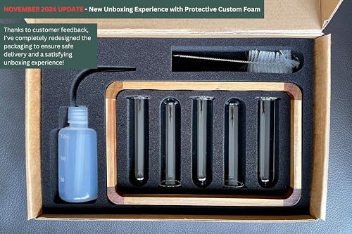 Source & Plot Plant Propagation Station - Acacia Wood Stand with 4 Glass Test Tubes, Tabletop Hydroponic Terrarium Planter Rack for Rooting & Houseplant Decor, Gift for Plant Lovers - Image 3