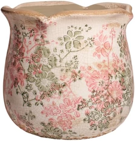 Ceramic Pots for Plants, Pink Colorful Vintage Plant Pot with Drainage Hole - Image 5