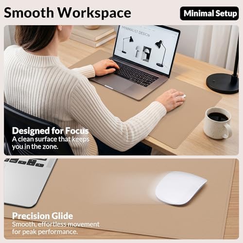 AFIING Cork Desk Mat, Dark Apricot, 35.4" x 17", Desk Pad Protector - Image 4