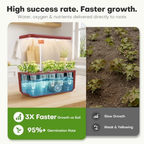 Ahopegarden Hydroponics Growing System: 10 Pods Indoor Herb Garden with LED - Image 4