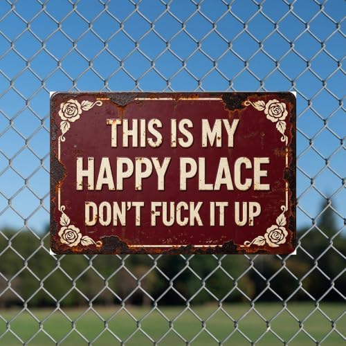 Vintage Happy Place Metal Sign,Retro Funny Home Tin Sign,Wall Aesthetics for Bar Pub Club Cafe Living Room Kitchen Restaurant Shop Office,8x12 Inches (Happy Place-08) - Image 7