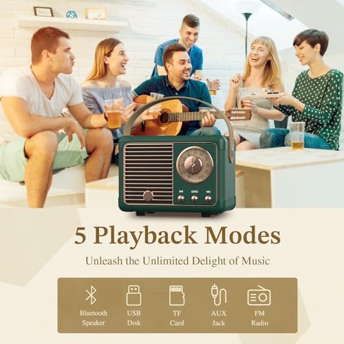 PRUNUS J-999 Retro Bluetooth Speaker,Vintage Decor Mini Wireless Speaker - Image 2