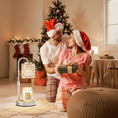 CASTLELIFE Dimmable Candle Warmer Lamp with Timer, Height Adjustable Candle Warmer for Jar Candles, Electric Wax Melt Warmer for Home Decor House Warming Gifts, Birthday Gifts for Women, Silver-Glass - Image 6