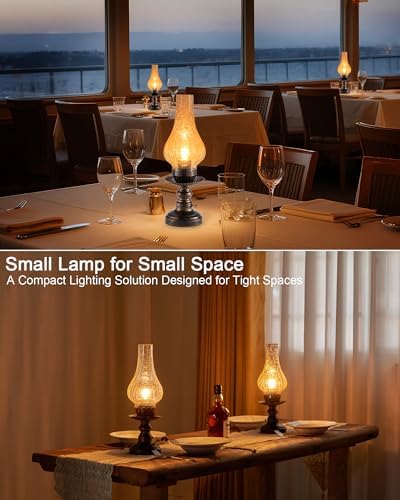 UMEXUS Vintage Rechargeable Cordless Table Lamp, Small Battery Powered Lamp - Image 6