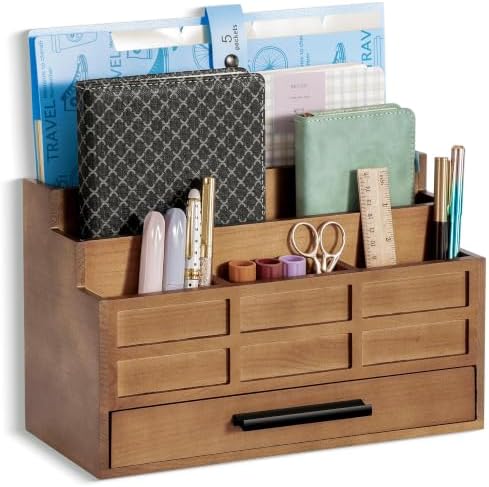 Desk Organizer with Drawer, Countertop Bill Mail Organizer and File Storage by dreampossible