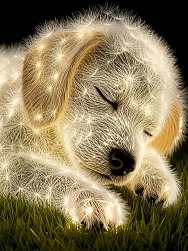 BYGFHLYW 5D Diamond Painting Kit, Dog Diamond Art for Adults 12X16In by BYGFHLYW