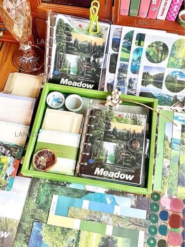 ATIRAMANIYA 346pcs Journal Supplies Kit Vintage Scrapbook Stickers Art Journaling Bullet Junk Journal Planners DIY Decoration Paper Stickers Craft Kits Notebook Collage Album (Meadow) by ATIRAMANIYA