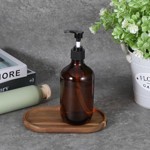 Small Acacia Wood Serving Trays Mini Wooden Platters Wooden Vanity Tray Dispenser Wood Counter Plates Bathroom Countertop Organizer Trays Coffee Bar Tray Appetizer Serving Board Snack Serve Board - Image 3
