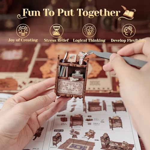 CUTEBEE Book Nook Kit, DIY Miniature House Kit for Adults, Bookshop Booknook - Image 5