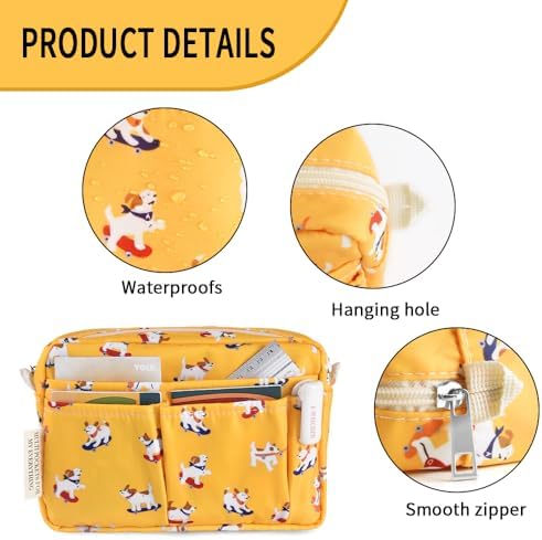 Multiple Pockets Portfolio Organizer with Zipper,Makeup Bag Pencil Pouch - Image 5