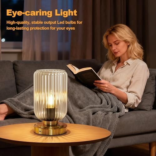 LightRound Cordless Table Lamp for Bedroom, Touch Stepless Dimmable - Image 6