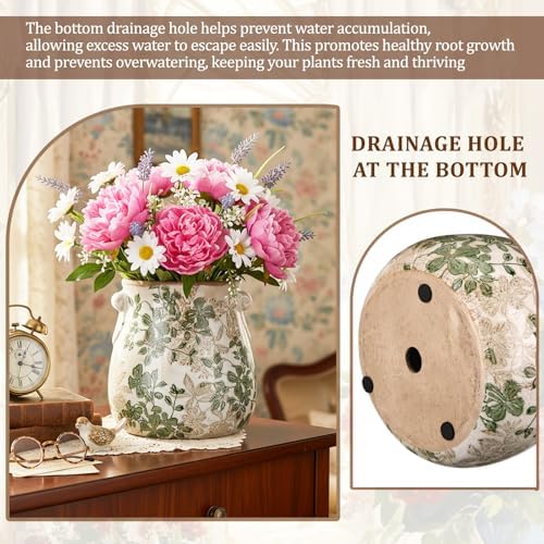 Ceramic Scroll Planter 6.5 Inch, Double Green - Image 5