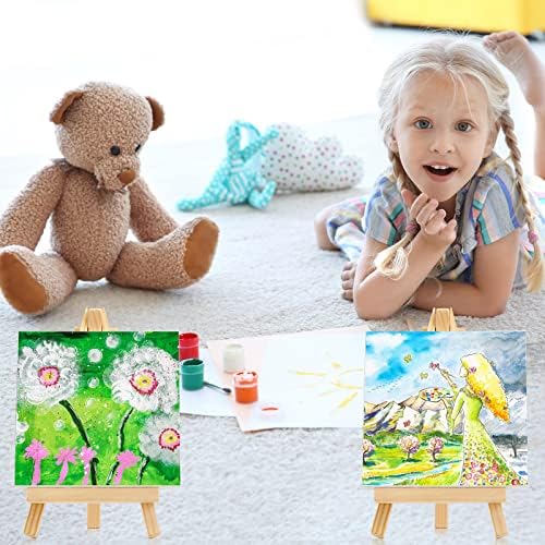 Mimorou 240 Pcs Mini Canvas with Easel for Painting Wood, 3 x 3 Inch - Image 6