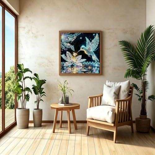 Hummingbird Diamond Art Painting Kits 5D Special Shape 12 x 12 inch - Image 3