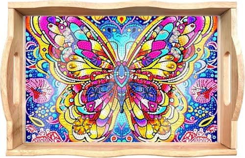 EWJRNSF Diamond Art Kits for Adults Wooden Serving Trays with Handles by EWJRNSFDiamondPainting