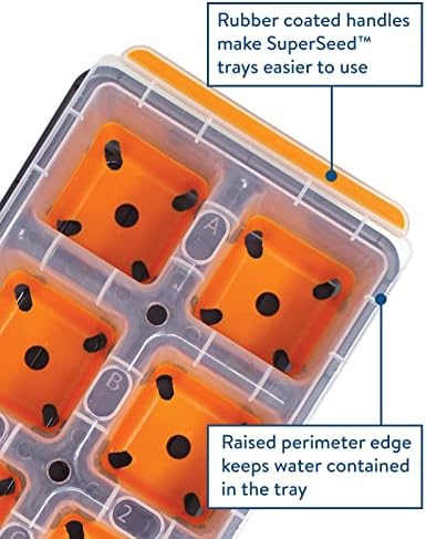 Burpee SuperSeed Windowsill Seed Starting Tray | 8 XL Cell | Seed Starter Tray | Reusable & Dishwasher Safe | Window Garden Starting Kit | Orange - Image 2