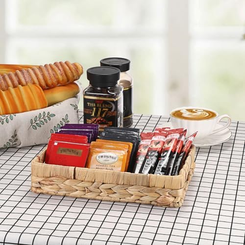 Hipiwe Small Keys Basket for Entryway Table Decorative Wicker Basket Tray - Image 6