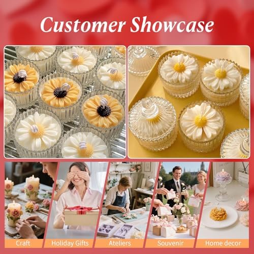 MGLIFEUL 2PCS 3D Flower Candle Making Molds Moldes de Silicona para Velas - Image 2