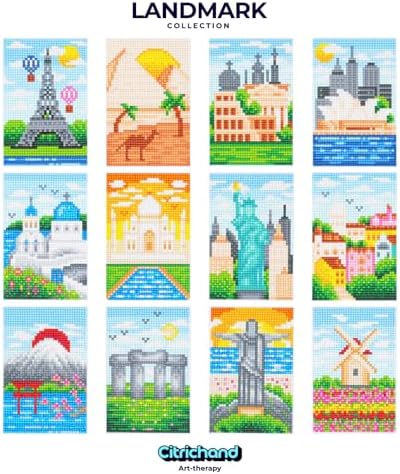 Citrichand Small Diamond Art Kits, City Landmarks 12 Pack for Adults - Image 2