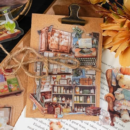 120Pcs Iandscape Stickers for Scrapbooking,Self-Adhesive Transparent Iandscape Stickers Scrapbook Supplies Journaling Supplies for Adult Card Making Letters DIY Water Bottle Cards Decoration - Image 6