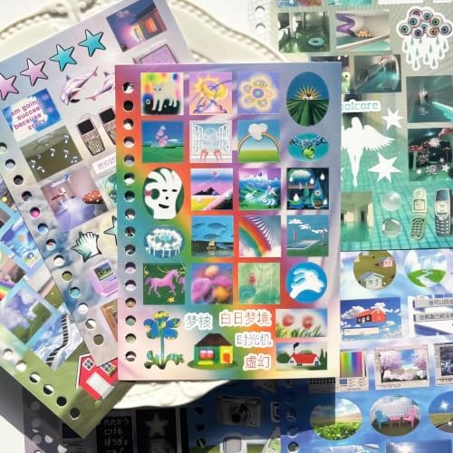 S700+ Kawaii Japanese Sticker Book for Junk Journal Supplies, 30 Sheets Dreamcore Japanese Stickers for Adults, Journaling, Scrapbooking Supplies, Water Bottles, Laptop(Beauty) - Image 6