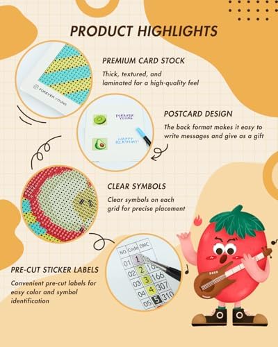 forever young Minigem Fruit Diamond Art Kits, 5x7 Inch Postcard-Style - Image 4