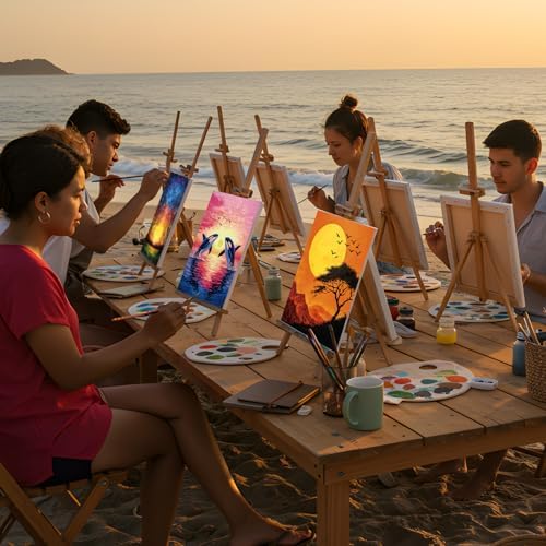 Sherr 24 Pcs Pre Drawn Canvas for Adult, Multiple Sceneries, 8 x 10 Inch - Image 4