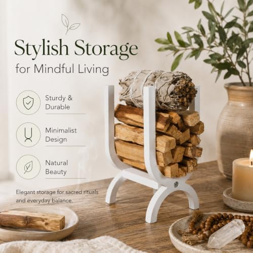White Wooden Palo Santo Holder, Incense Storage for Palo Santo & Sage - Image 5