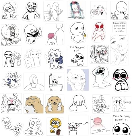PRSTINCOL Meme Sticker Book, 36 Sheets 460+ Pcs, Black and White Funny Meme Stickers for Adults and Teens, Die Cut Vinyl Stickers for Journaling Scrapbooking DIY - Image 3