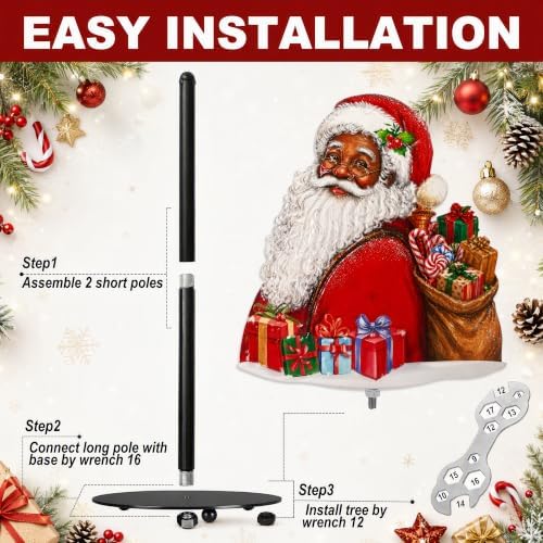 Black Santa Claus Paper Towel Holder, Farmhouse Christmas Kitchen Countertop Decor, Xmas Gift Paper Towel Holder for Table, Christmas Housewarming Birthday Gift for Women Mom - Image 3