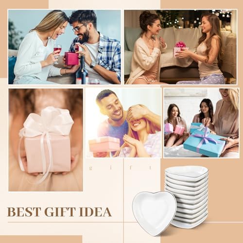 Shappy 12 Pcs Ceramic Ring Trinket Dish Bulk Jewelry Tray - Image 6
