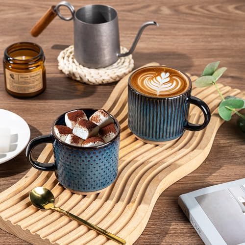 GBhome 6 OZ Stackable Coffee Mugs Set of 4, Ceramic Coffee Cups Set - Image 6