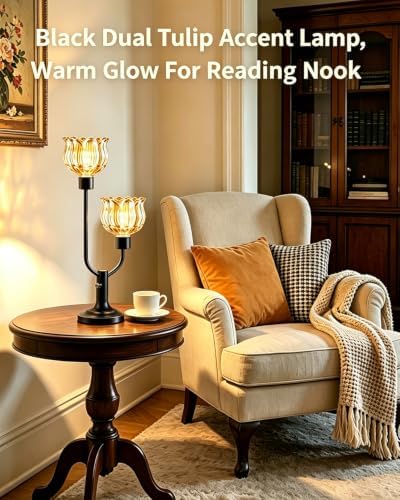 Lightdot Vintage Black Lamp Mid Century Modern Table Lamp Dimmable Gift - Image 2